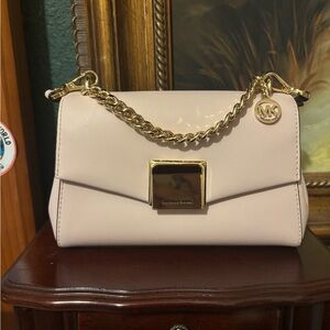 Michael Kors Blush Shoulder Bag with Gold Chain